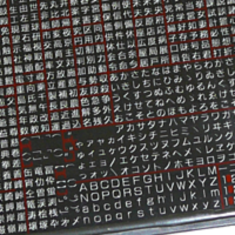 写真植字機用の文字盤
